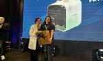 Sorteio dos Expositores: Priscila Leite, do Intercity Hotels, levou uma Air Fryer.